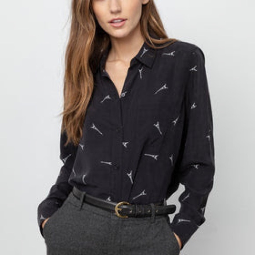 Rails Kate Silk Eiffel Tower Shirt